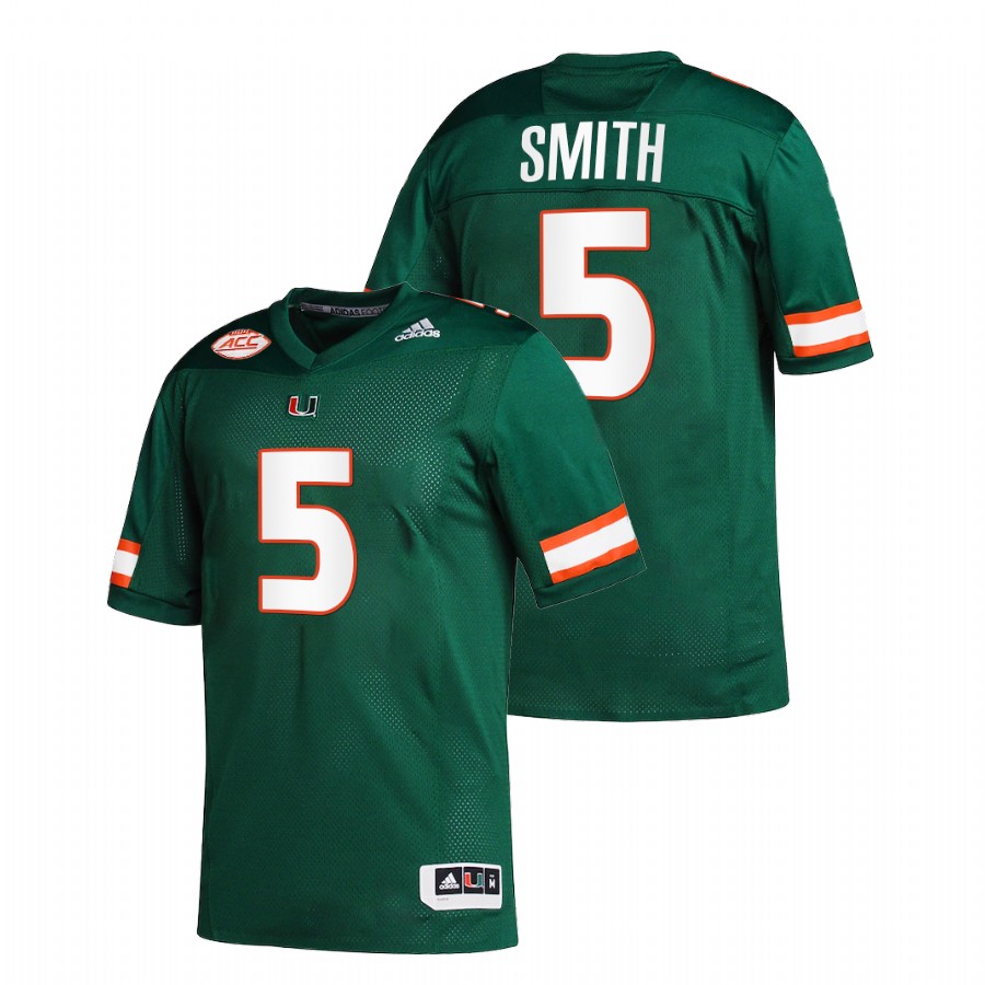 Green Men Miami Hurricanes Key'Shawn Smith College Football Replica Jersey Men's Jersey Miami Hurricanes Key'Shawn Smith Green College Football Replica Jersey