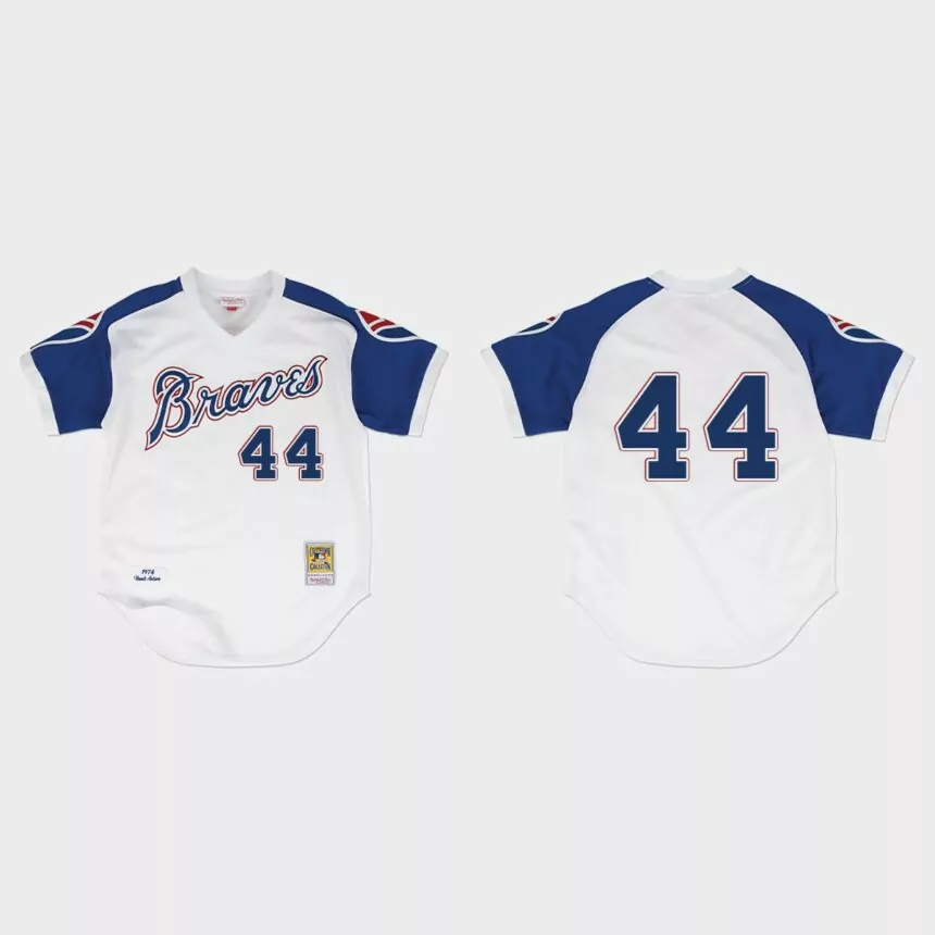 Hank Aaron Atlanta Braves 1974 Authentic Home Jersey – White