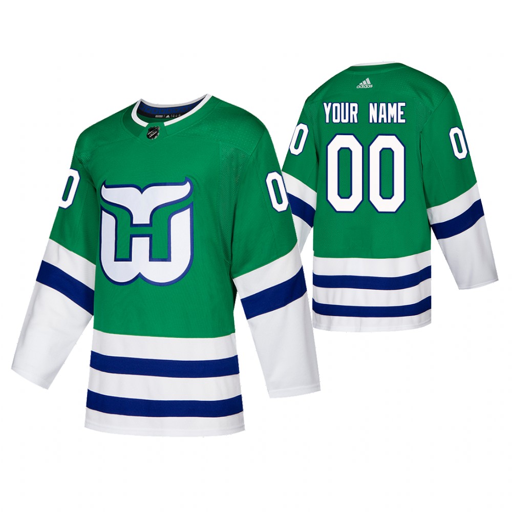 Hartford Whalers Custom Green Authentic Heritage Jersey