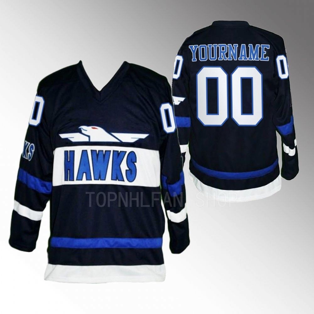 Hawks Custom Black The Mighty Ducks 30th anniversary Jersey