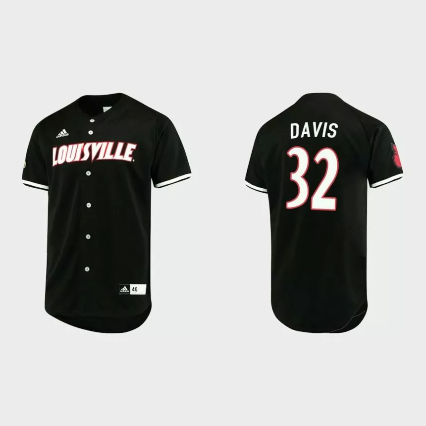 Henry Davis Louisville Cardinals Replica Baseball Jersey – Black