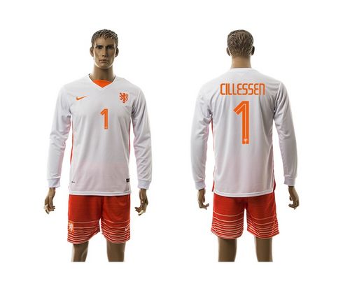 Holland #1 Cillessen Away Long Sleeves Soccer Country Jersey