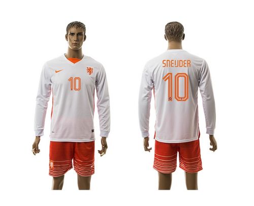 Holland #10 Sneijder Away Long Sleeves Soccer Country Jersey