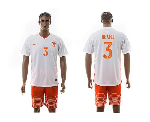 Holland #3 De Vrij Away Soccer Country Jersey