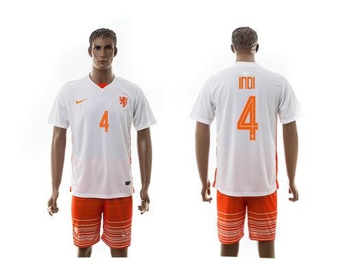 Holland #4 Indi Away Soccer Country Jersey