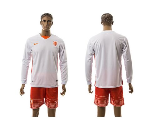 Holland Blank Away Long Sleeves Soccer Country Jersey