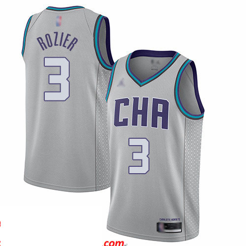 Hornets #3 Terry Rozier Gray Basketball Jordan Swingman City Edition 2019 20 Jersey