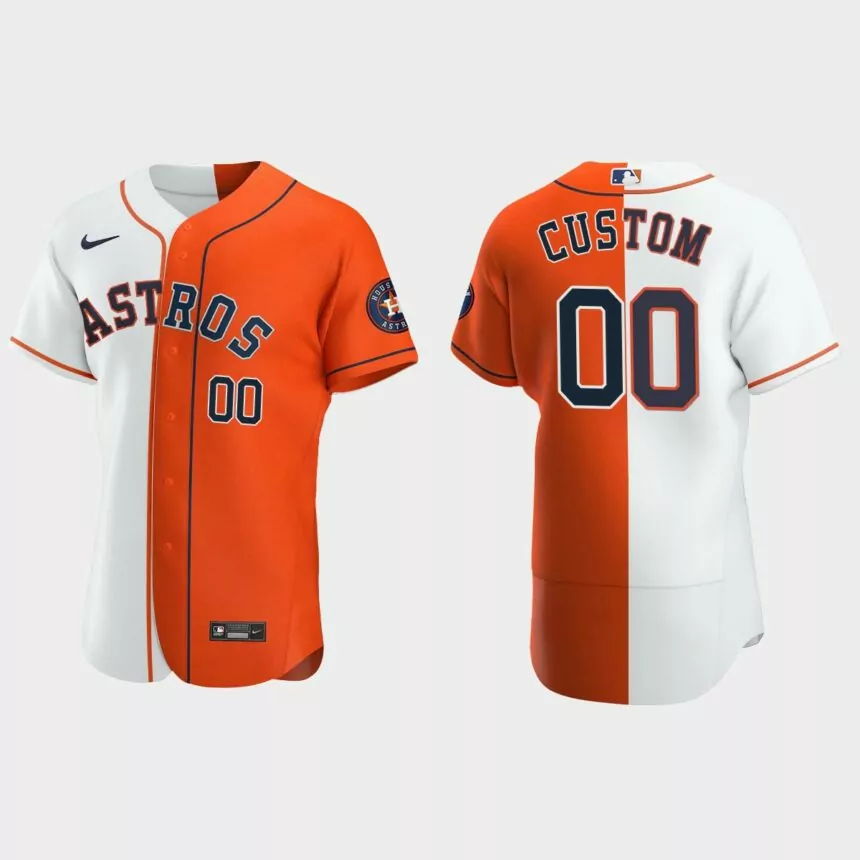 Houston Astros #00 Custom Authentic Jersey – Orange