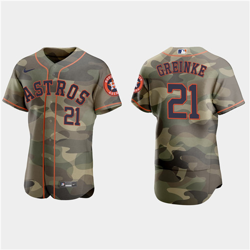Houston Astros #21 Zack Greinke Men's Nike 2021 Armed Forces Day Authentic MLB Jersey -Camo