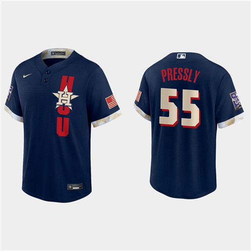 Houston Astros #55 Ryan Pressly 2021 Mlb All Star Game Fan's Version Navy Jersey