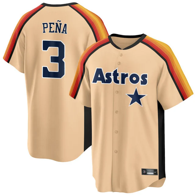 Houston Astros 1989 Throwback Road Jersey  ORANGE #3 JEREMY PENA.webp