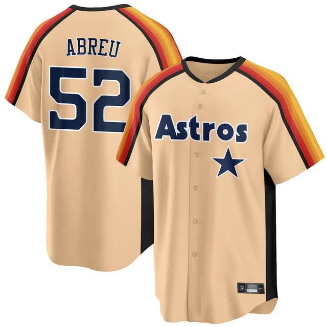 Houston Astros 1989 Throwback Road Jersey  ORANGE #52 BRYAN ABREU.webp
