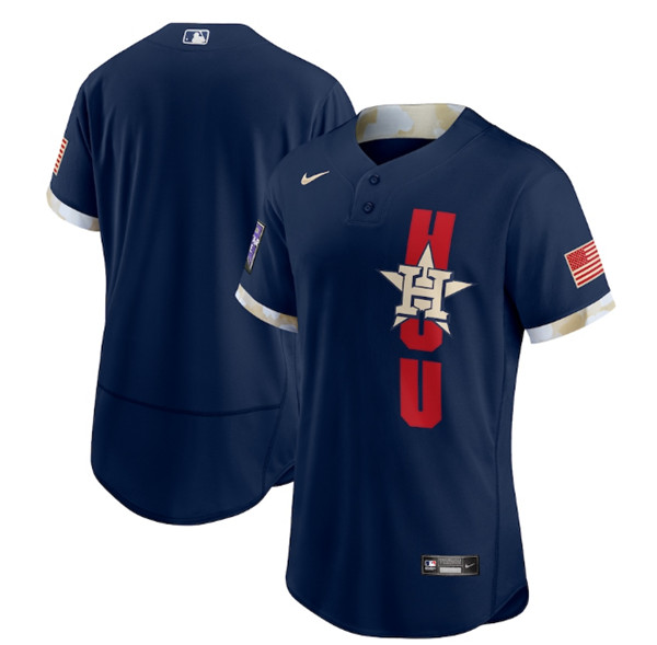 Houston Astros Blank 2021 Navy All-Star Flex Base Stitched MLB Jersey_副本