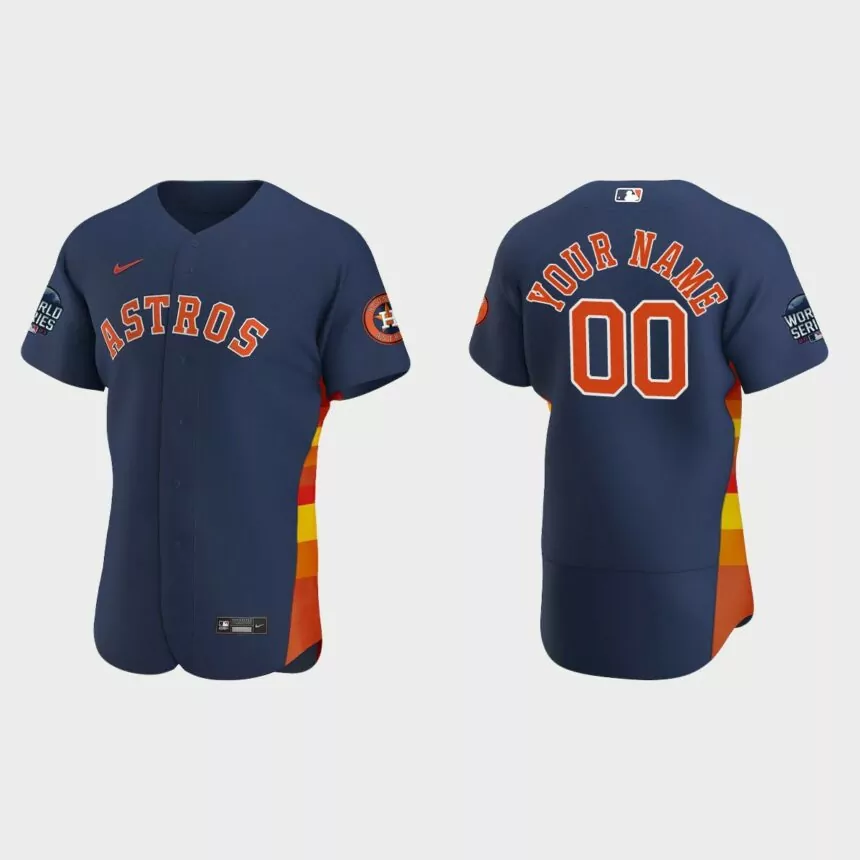 Houston Astros Custom 2021 World Series Authentic Jersey – Navy