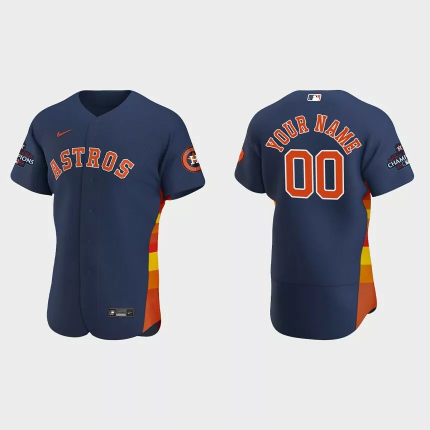 Houston Astros Custom 2022 World Series Champions Navy Authentic Jersey