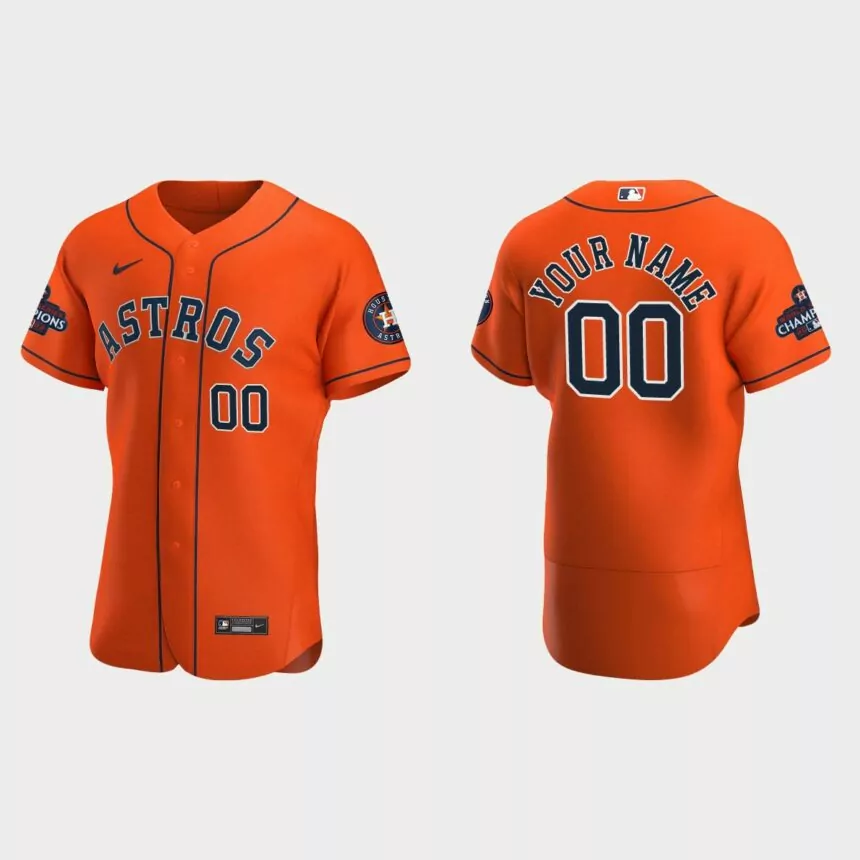 Houston Astros Custom 2022 World Series Champions Orange Authentic Jersey