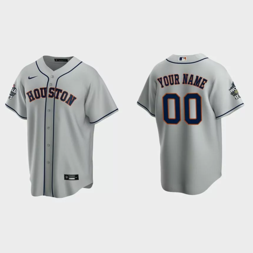 Houston Astros Custom 2022 World Series Gray Replica Jersey