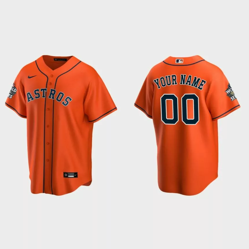 Houston Astros Custom 2022 World Series Orange Replica Jersey