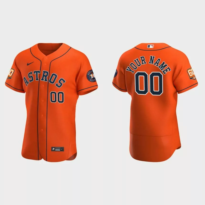 Houston Astros Custom 60th Anniversary Authentic Jersey – Orange