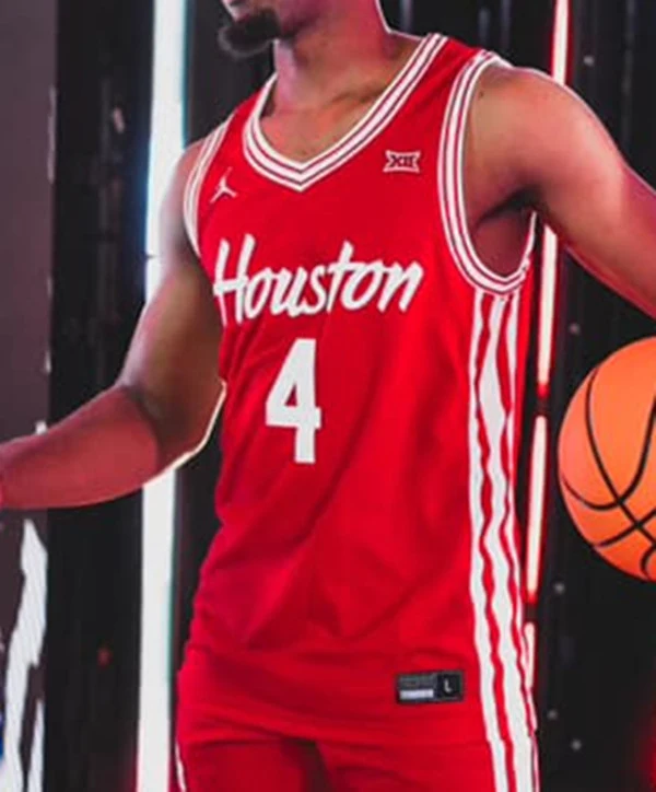 Houston Cougars #4 Kingston Flemings 2025 Red Houston Basketball Retro Jersey 