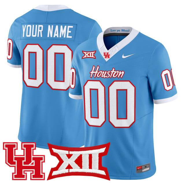 Houston Cougars 2025 Vapor Limited Custom Jersey LIGHT BLUE