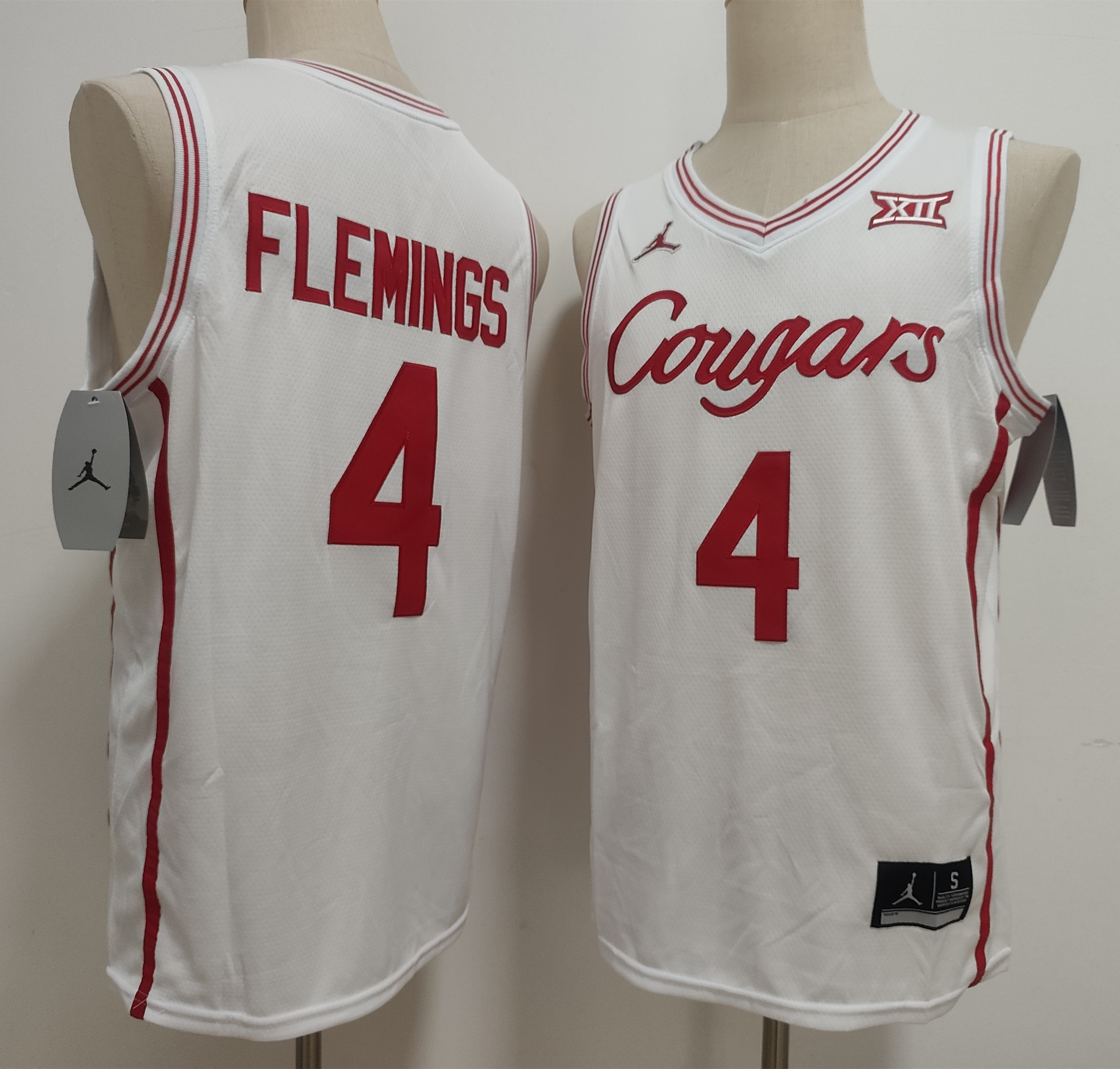 Houston Cougars basketball jersey #4 Kingston Flemings white