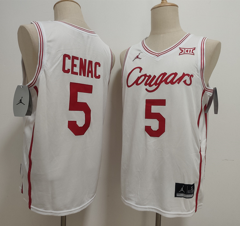 Houston Cougars basketball jersey #5 Chris Cenac Jr. white