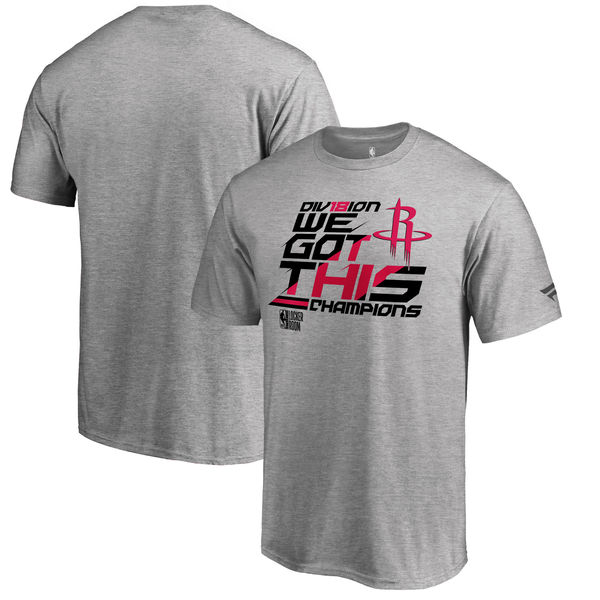 Houston Rockets Fanatics Branded 2018 NBA Southwest Division Champions Locker Room Big & Tall T-Shirt Heather Gray