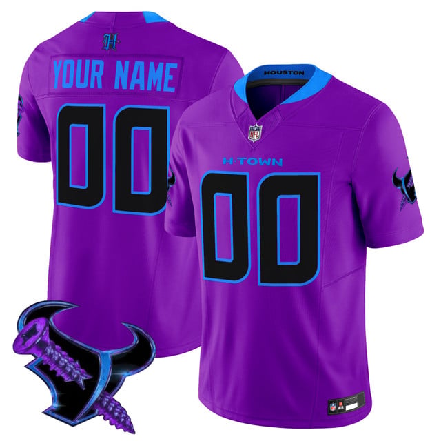 Houston Texans 2025 DJ Screw Vapor Limited Custom Jersey purple