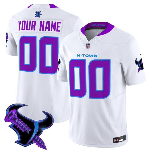 Houston Texans 2025 DJ Screw Vapor Limited Custom Jersey white