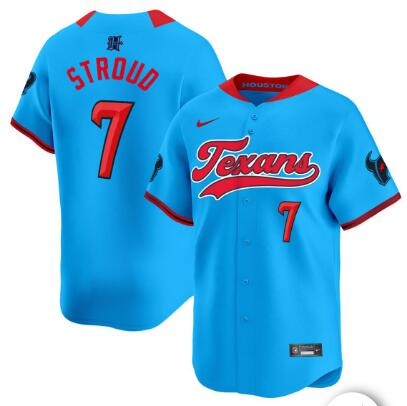 Houston Texans Nike Custom Baseball Blue Jersey
