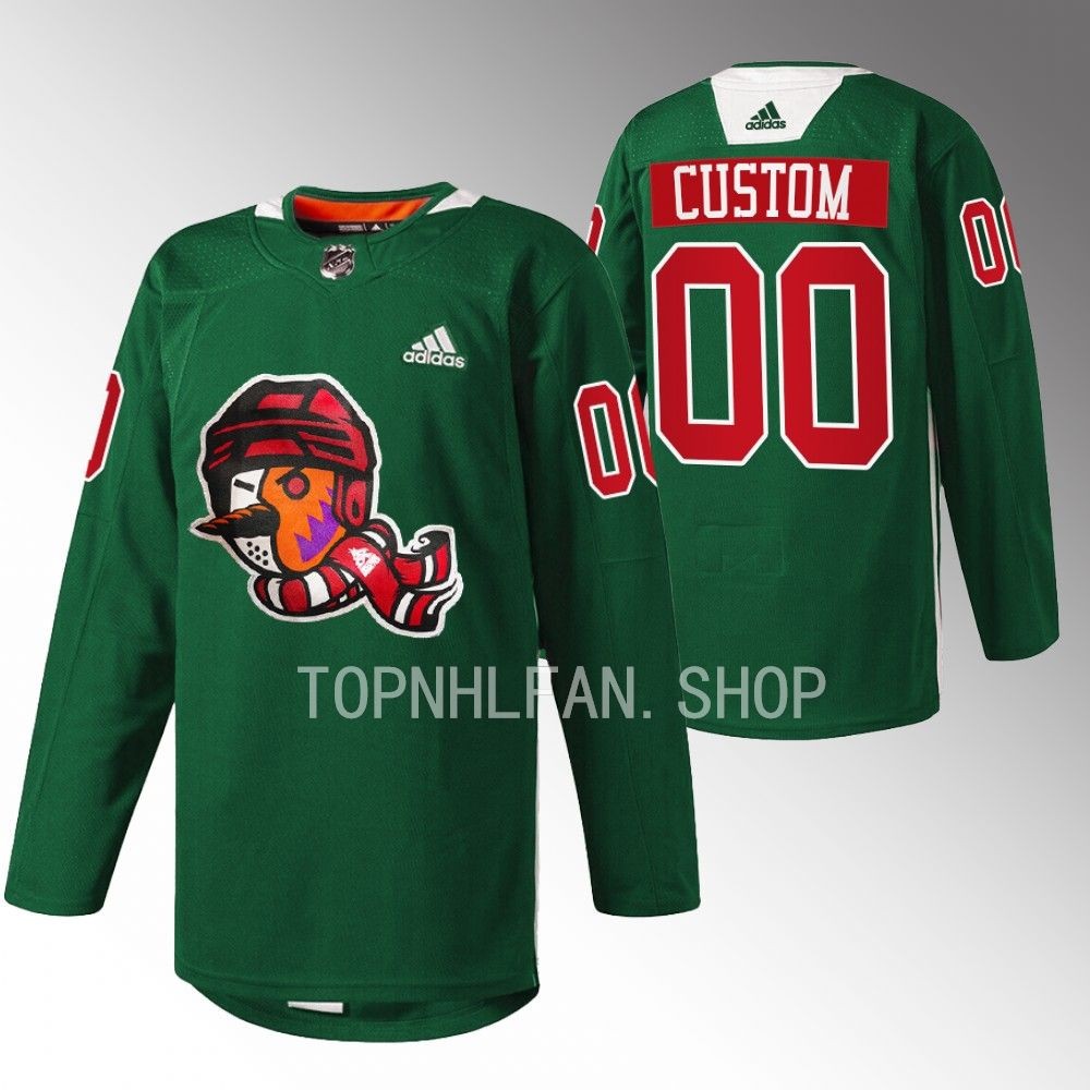 Howliday Arizona Coyotes Custom 2022 Green Warmup Jersey men's