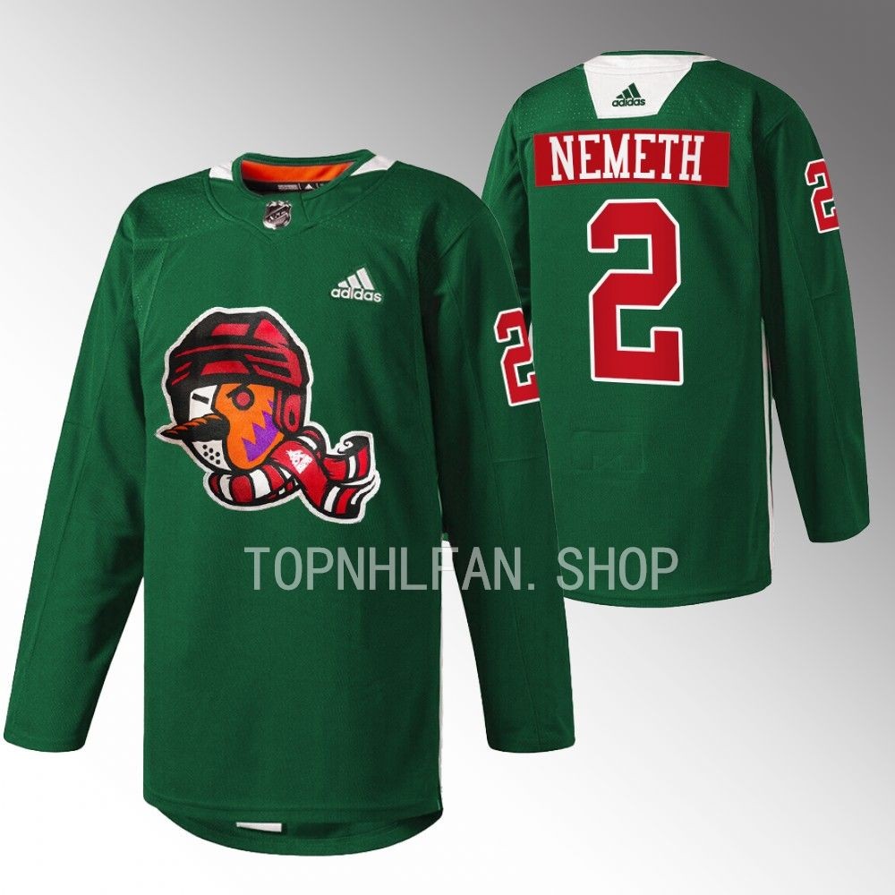 Howliday Arizona Coyotes Patrik Nemeth 2022 Green Warmup Jersey men's