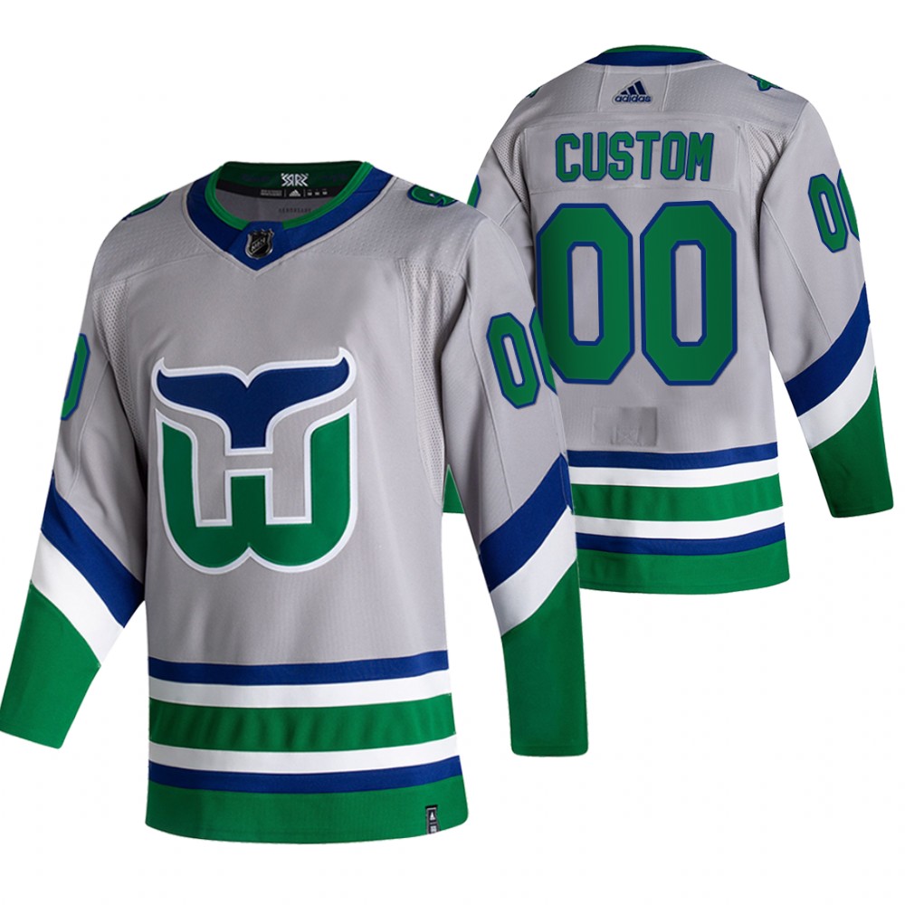 Hurricanes 2021 Reverse Retro #00 Custom Green Jersey Special Edition Authentic