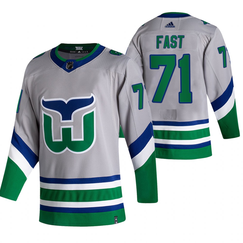 Hurricanes 2021 Reverse Retro #71 Jesper Fast Green Jersey Special Edition Authentic