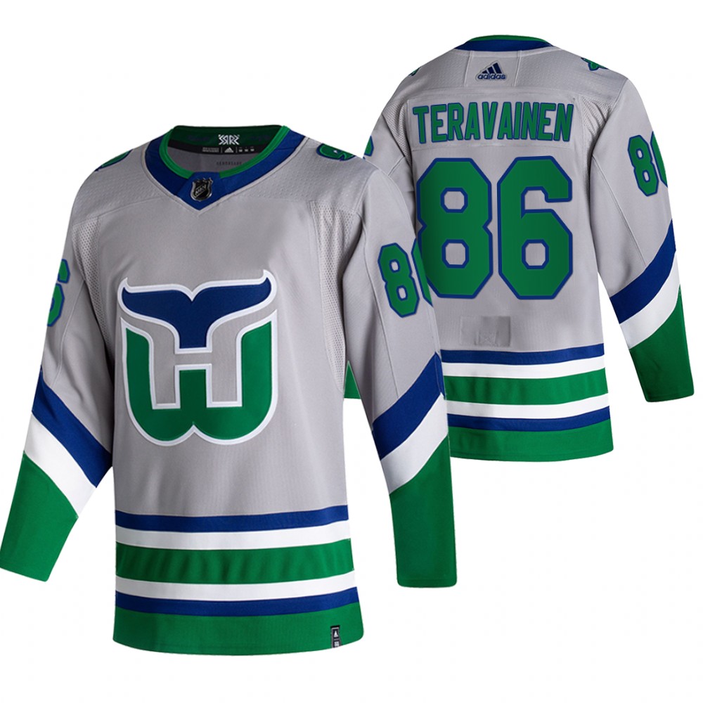 Hurricanes 2021 Reverse Retro #86 Teuvo Teravainen Green Jersey Special Edition Authentic