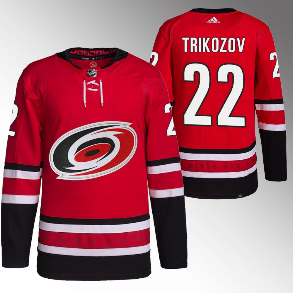 Hurricanes 2022 NHL Draft Gleb Trikozov Red Jersey Authentic Primegreen Home