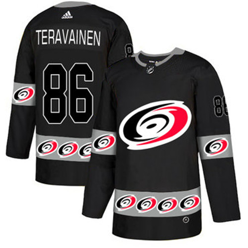 Hurricanes 86 Teuvo Teravainen Black Team Logos Fashion Adidas Jersey