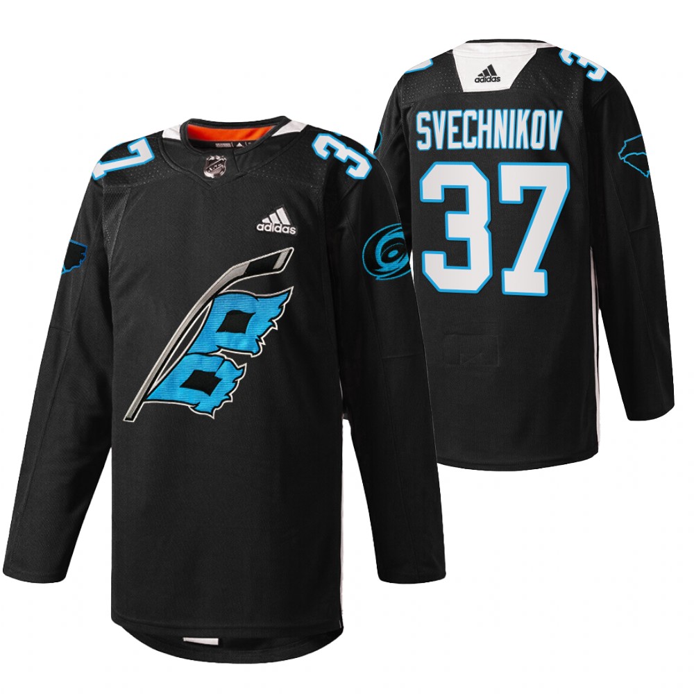 Hurricanes Andrei Svechnikov 2022 Panthers Night Black Warm-up sweater Jersey