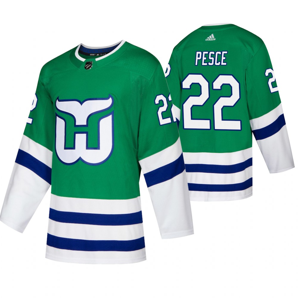 Hurricanes Brett Pesce Green Whalers Night Jersey