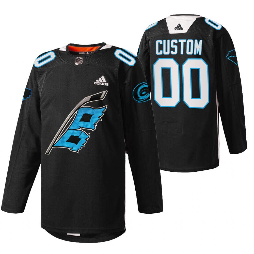 Hurricanes Custom 2022 Panthers Night Black Warm-up sweater Jersey