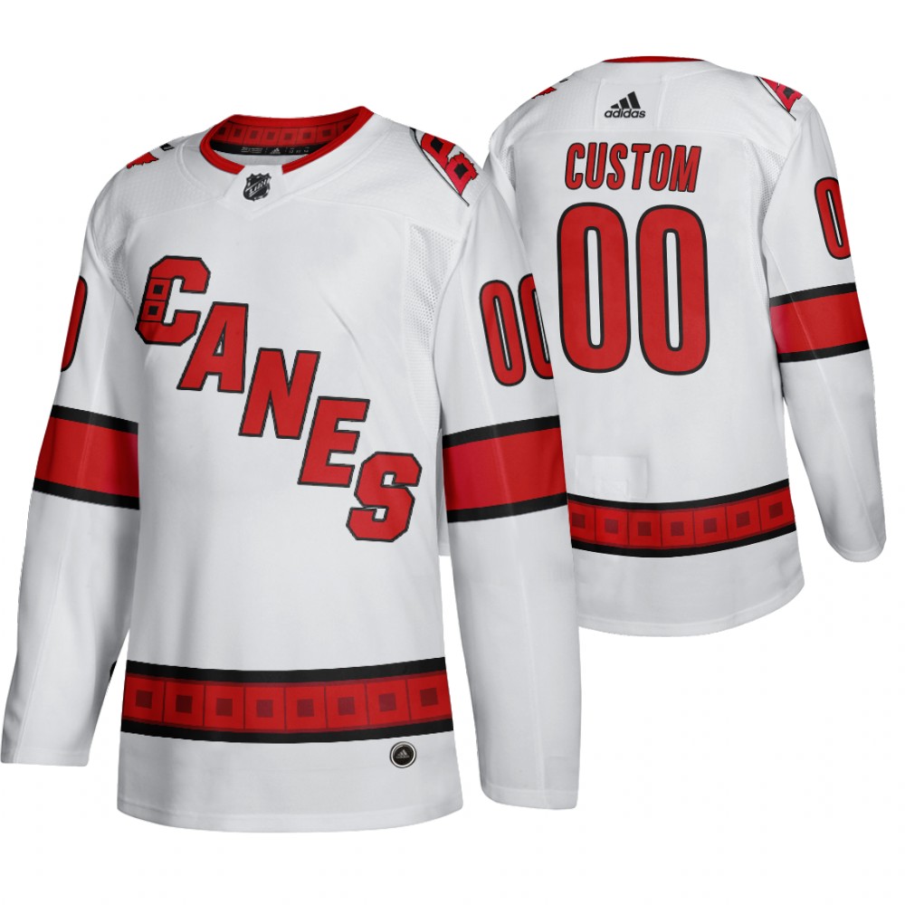 Hurricanes Custom Road White Away Authentic Player Jersey