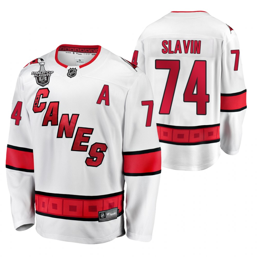 Hurricanes Jaccob Slavin Jersey 2021 Stanley Cup Playoffs White Men