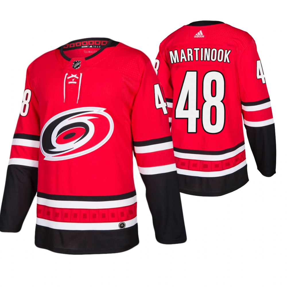 Hurricanes Jordan Martinook Red Authentic Home Jersey