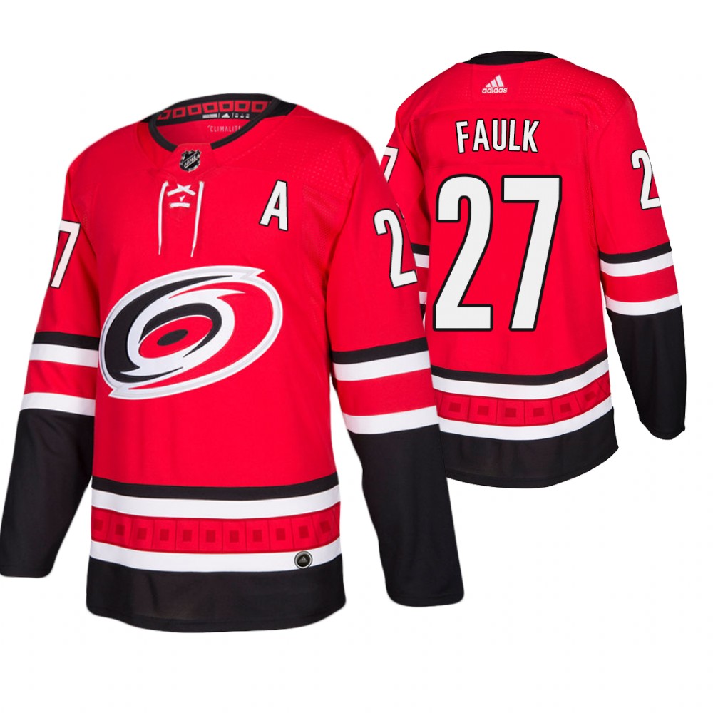 Hurricanes Justin Faulk Red Authentic Home Jersey