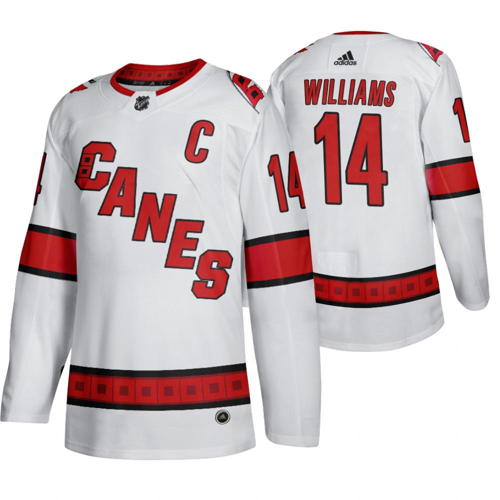 Hurricanes Justin Williams Road White Away Authentic Player Jersey