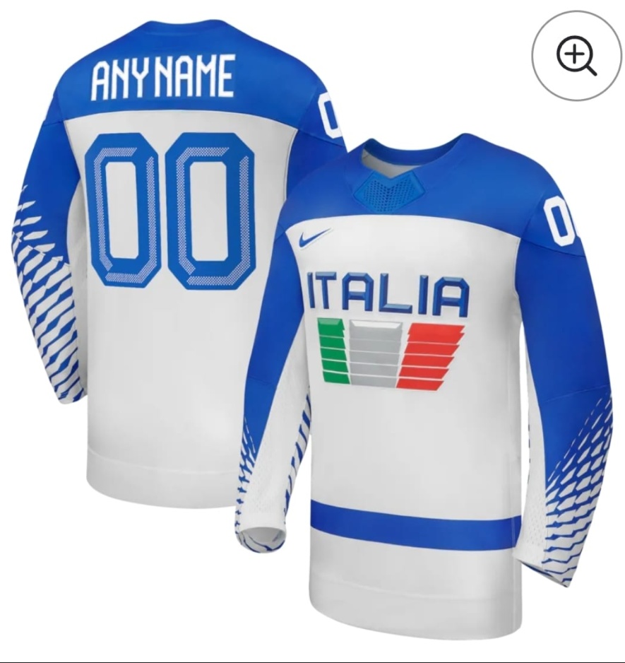ITALY HOCKEY NIKE WHITE 2026 AWAY REPLICA CUSTOM JERSEY