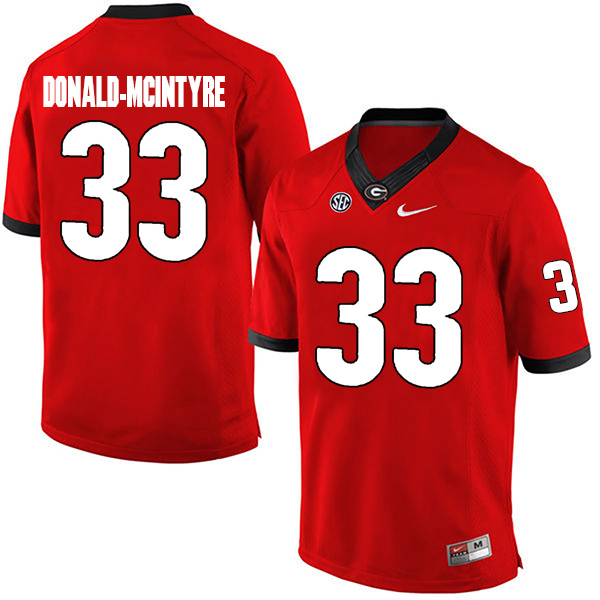 Ian Donald-McIntyre Georgia Bulldogs Men's Jersey - #33 NCAA Red Limited Home
