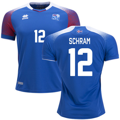 Iceland #12 SCHRAM Home Soccer Country Jersey