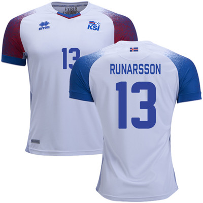 Iceland #13 RUNARSSON Away Soccer Country Jersey
